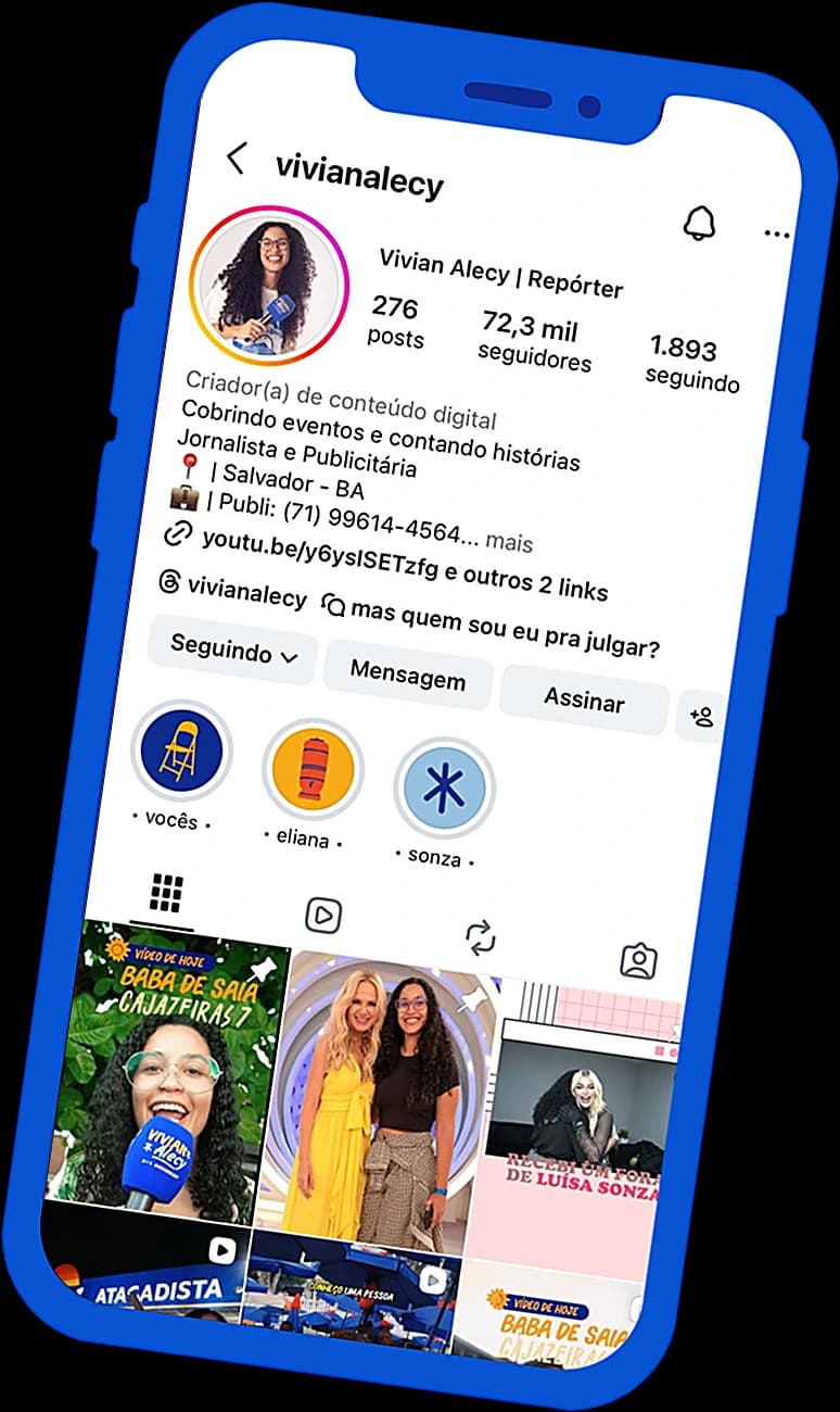 Perfil de Vivian Alecy no Instagram